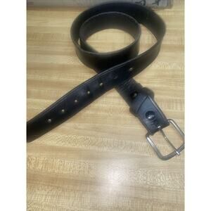 BOSTON LEATHER 6606 36 1.5” Wide Off Duty Black Belt Made In USA Sz 38